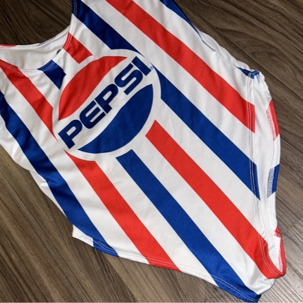 Pepsi Logo One-Piece with Bold Stripes